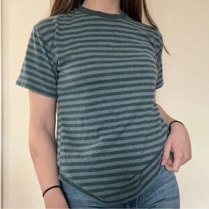 BDG blue horizontal striped t-shirt casual muted colors